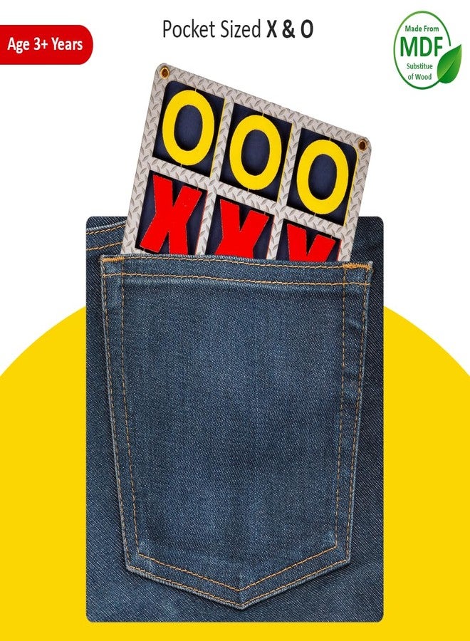 تويز بوكس لعبة تويز بوكس بوكيت إكس آند أو للسفر، لعبة إكس أو للاعبين، مصنوعة من خشب MDF، ألعاب عائلية صغيرة الحجم للكبار والصغار - Image 5